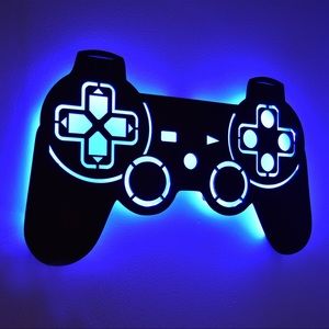 LED Lighted Playstation Controller Wall Art